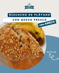 bizcocho de platano con queso fresco