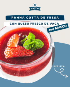 Portada Blog Panna cotta de fresa con queso fresco Ameco